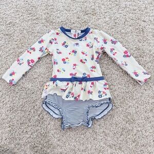 Ruffle butts long sleeve one piece swimsuit toddler girl size 2T